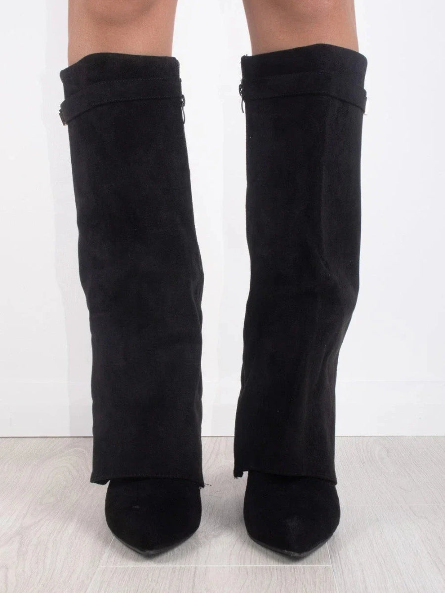 Bottes Hiver Femme en Suède Noires