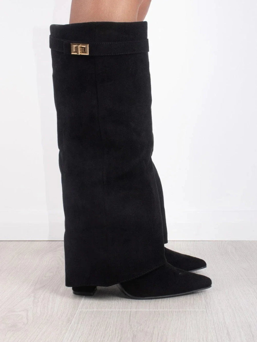 Bottes Hiver Femme en Suède Noires