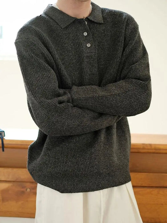 Pull polo en maille décontracté