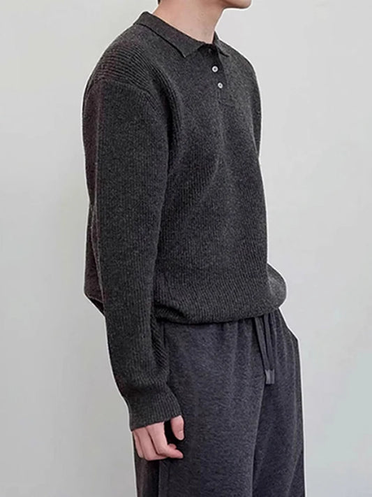 Pull polo en maille décontracté