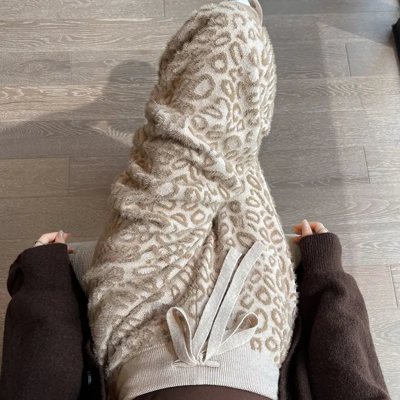 Pantalon à Jambes Larges Imprimé Léopard pour Femme