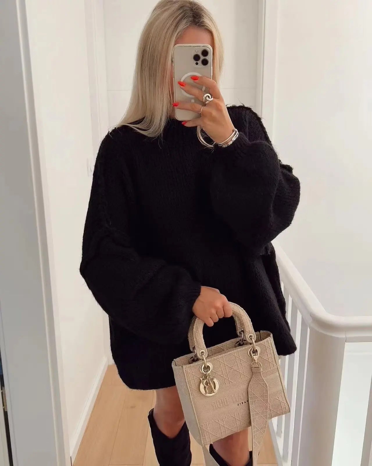 Pull Femme Col Montant Décontracté Automne Chic