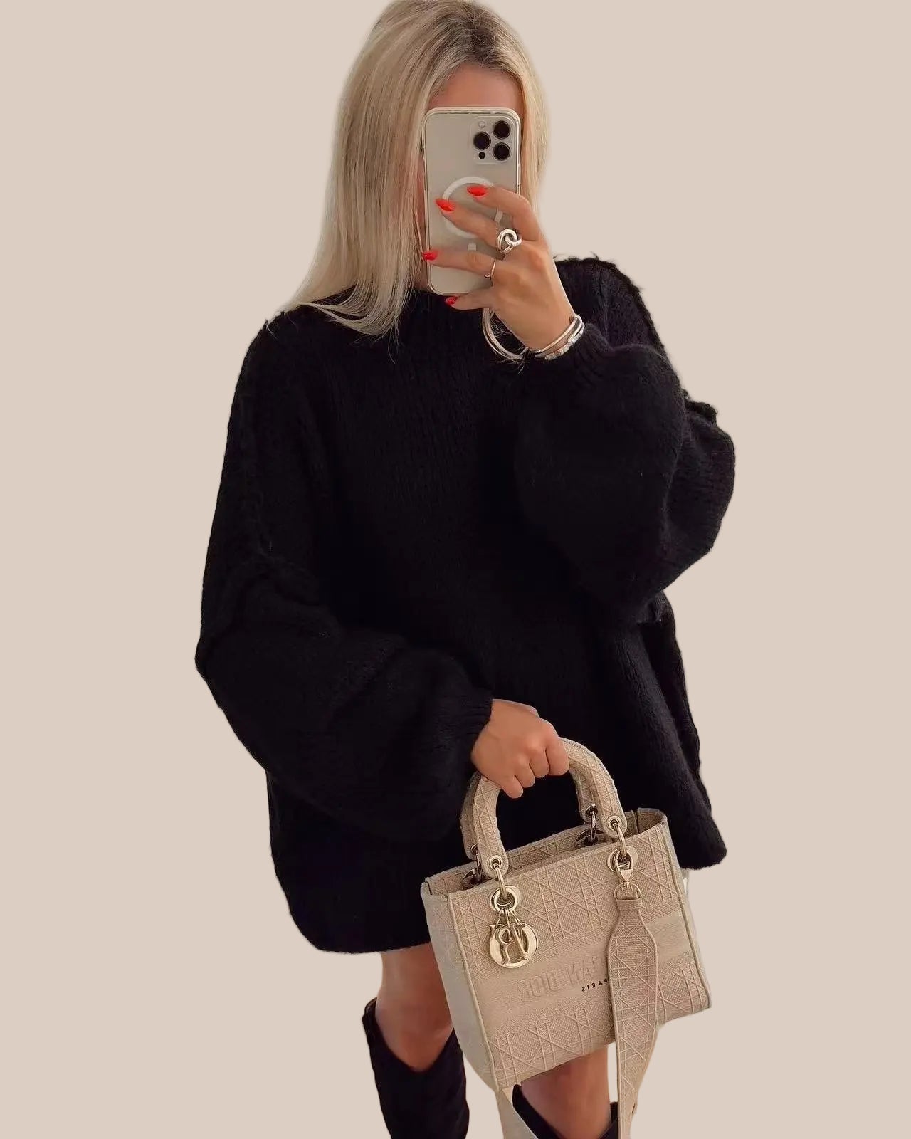 Pull Femme Col Montant Décontracté Automne Chic