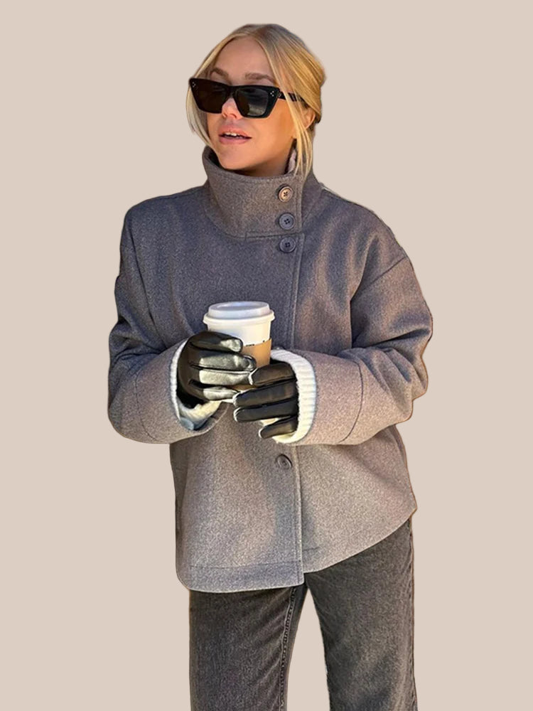 Veste Femme à Manches Longues en Laine pour l'Automne