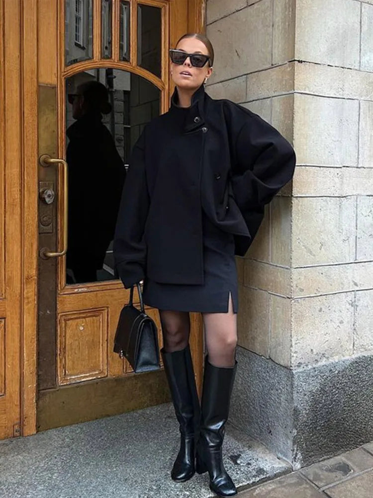 Veste Femme à Manches Longues en Laine pour l'Automne