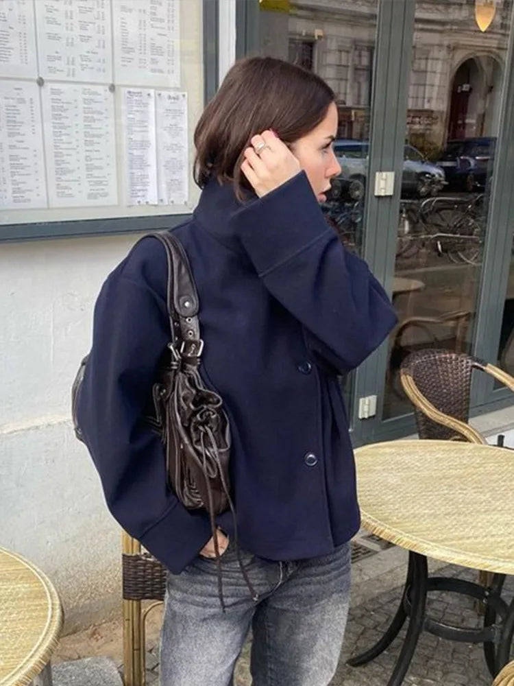 Veste Femme à Manches Longues en Laine pour l'Automne