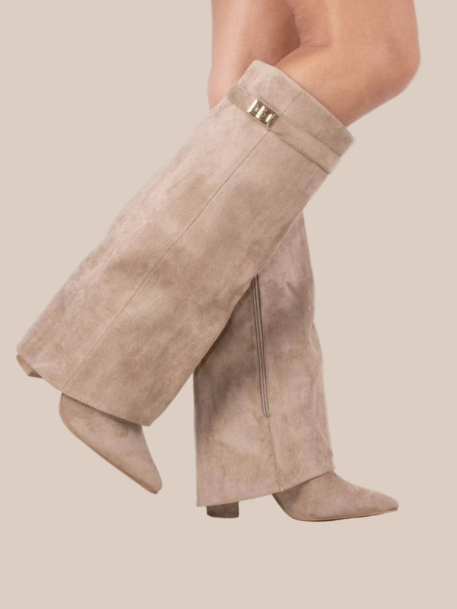 Bottes Hiver Femme en Suède Noires