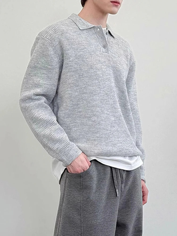 Pull polo en maille décontracté