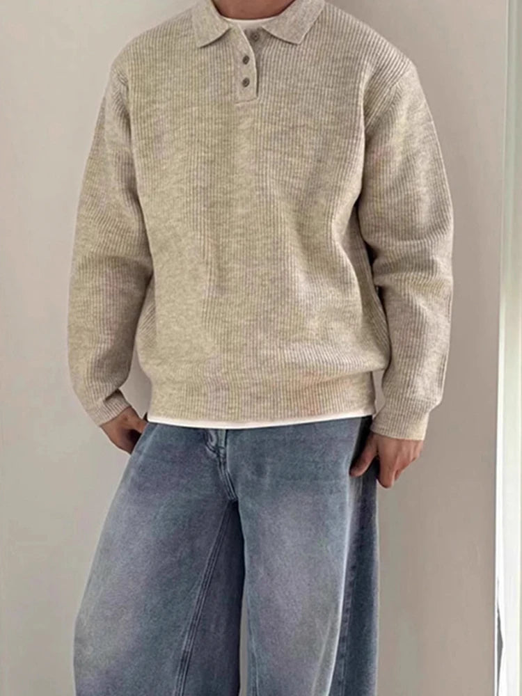 Pull polo en maille décontracté