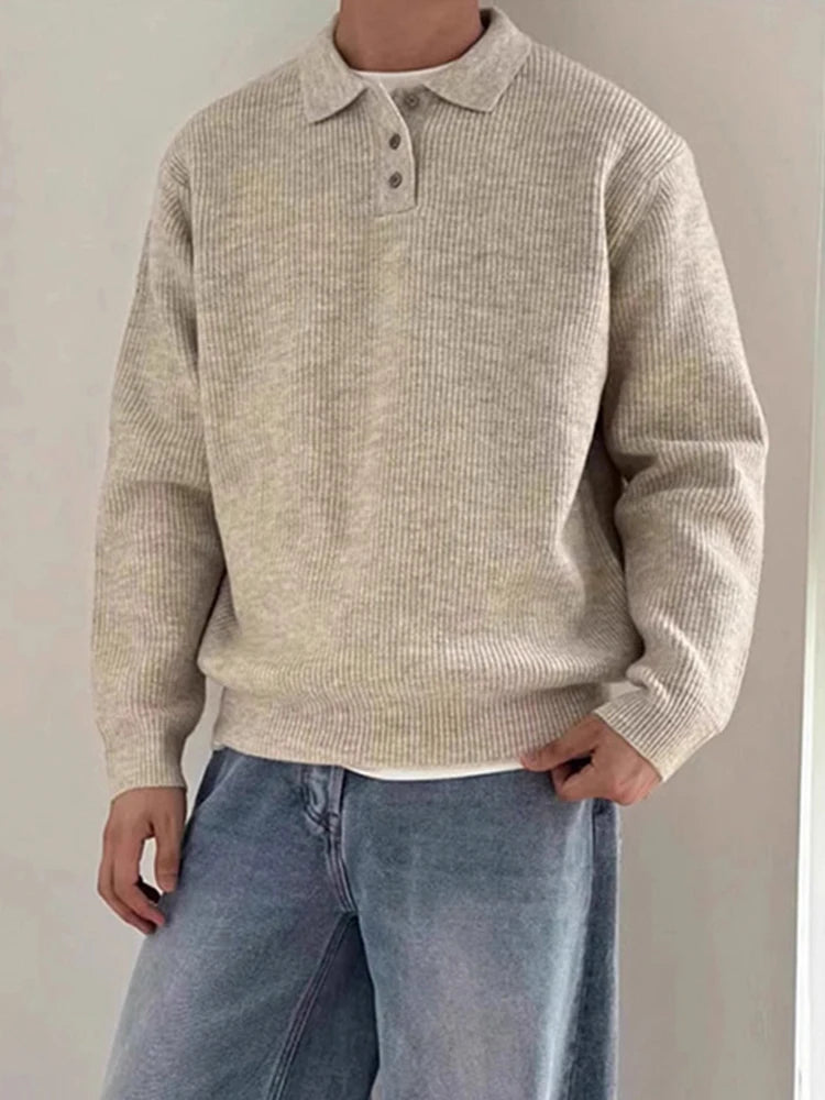 Pull polo en maille décontracté