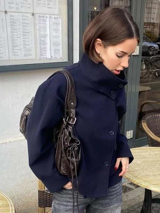 Veste Femme à Manches Longues en Laine pour l'Automne
