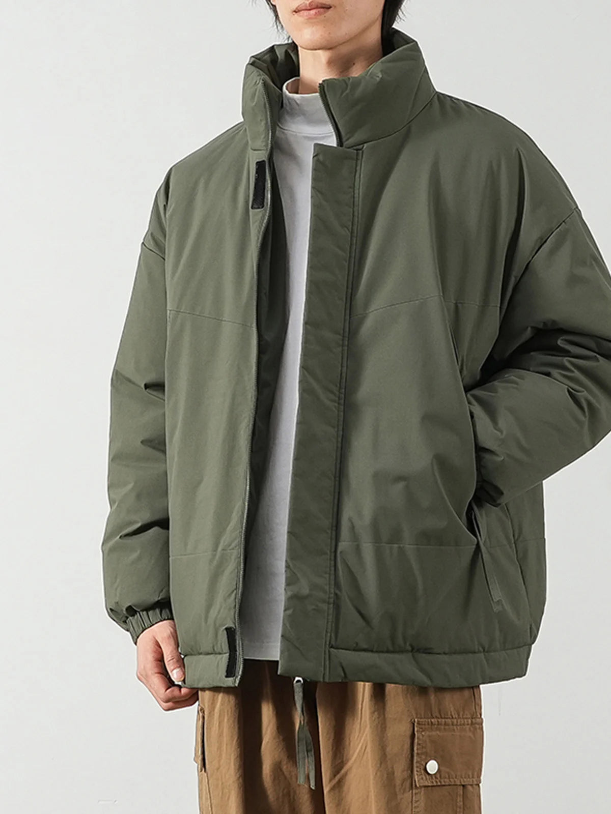 Veste d'hiver à col montant pour homme
